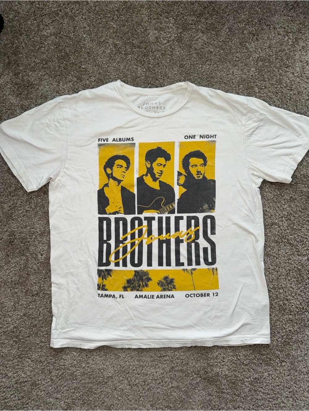 Jonas Brothers Graphic Tour T-Shirt - Yellow & Black Print